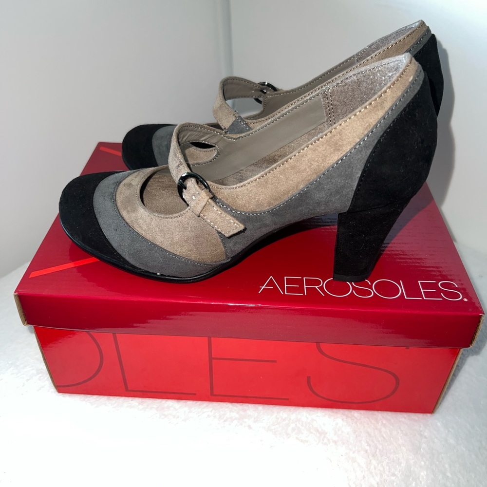 Aerosoles  Roler Rink Mink Combo Elegant 2 inch heels.